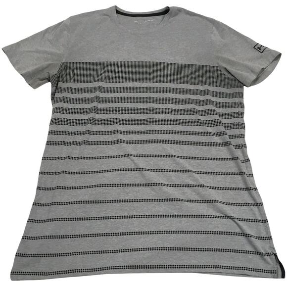 Under Armour T-Shirt Sportstyle Stripe Grey Short Sleeve Fitted Men's XL Tee - Picture 1 of 9